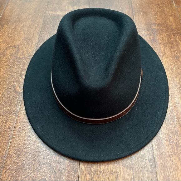 Brixton “Messer” Fedora Hat in Black 100% Wool, Unisex, Size M, 7 1/4 (58cm) main image 8